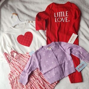 Cat & Jack Red, White, and Purple Kids Matching Set